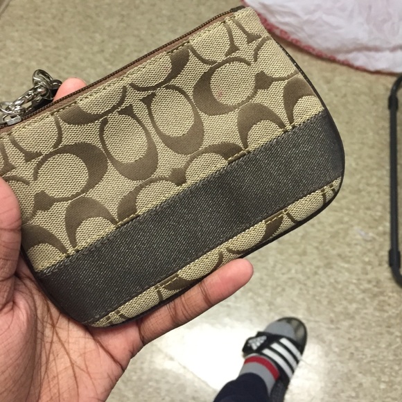 Authentic brown coach wristlet