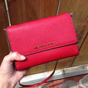 Red Michael Kors clutch