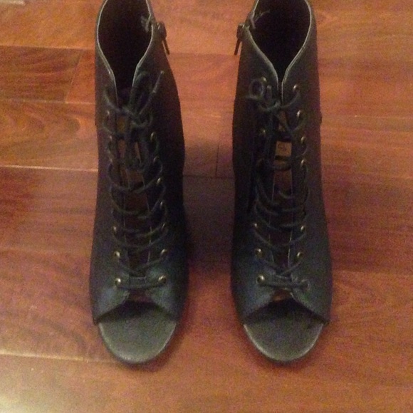 Bamboo Black Bootie Heels