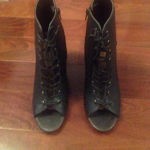 Bamboo Black Bootie Heels