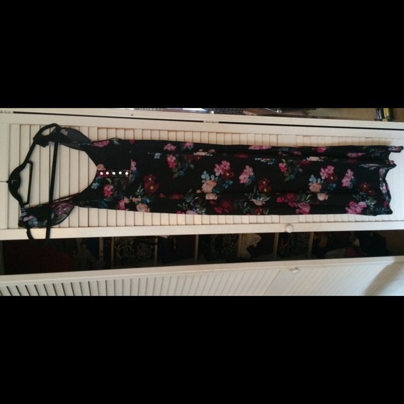 Black floral maxi dress