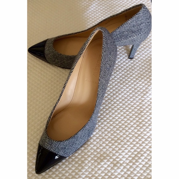 🌸HP 6/1🌸 J. Crew Herringbone Tweed/Patent Heels