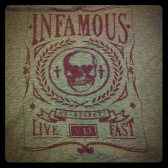 Medium. Infamous shirt. Never worn.