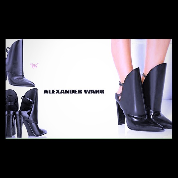 Alexander Wang Shoes - Alexander Wang Lys Black Leather Cut-Out Booties