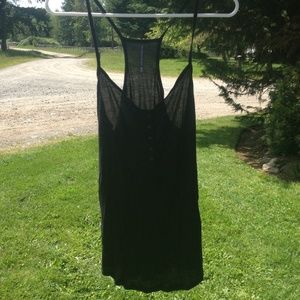 Black Spaghetti Strap Racer Back Tank