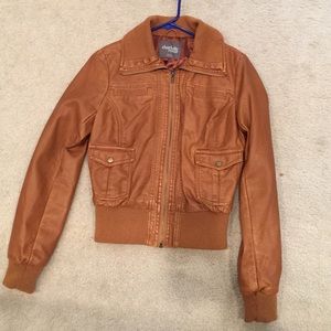 Brown leather jacket