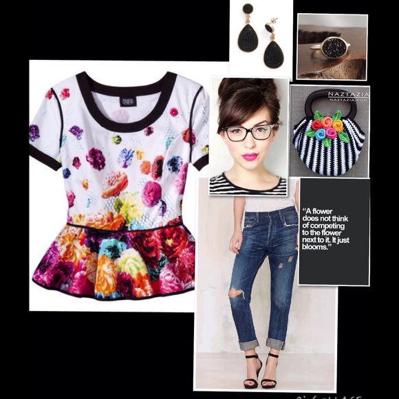 Prabal Gurung for Target Tops - Prabal Gurung for Target Peplum Floral Crush Top.