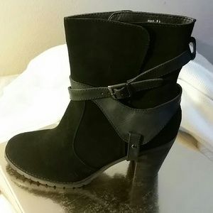 Black suede boots