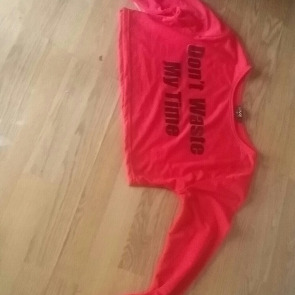 a red half shirt