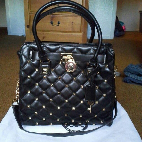 Michael Kors Large Black Studded Hamilton