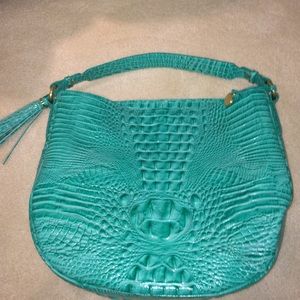 Brahmin turquoise crocodile handbag