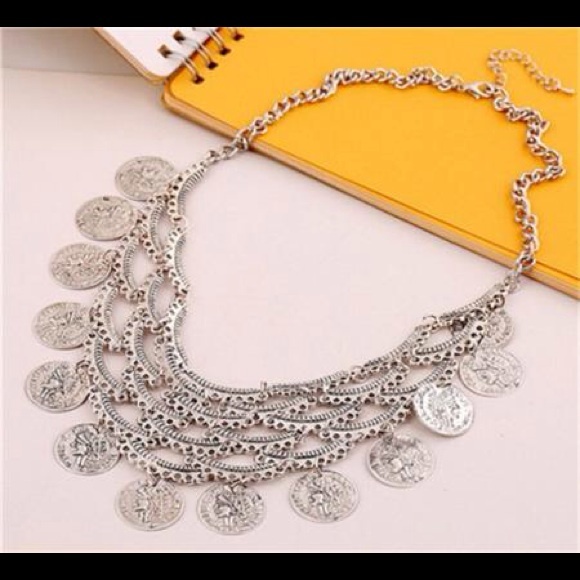 Bohiemian coin silver necklace - Picture 2 of 4