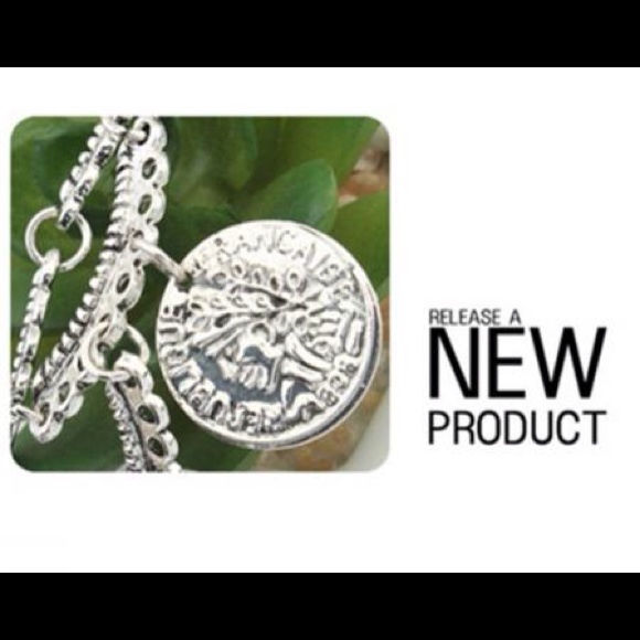 Bohiemian coin silver necklace - Picture 3 of 4