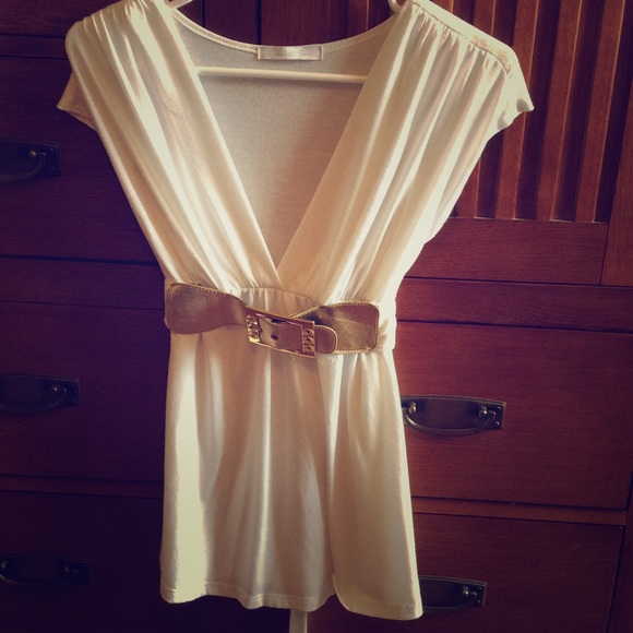 White top gold belt