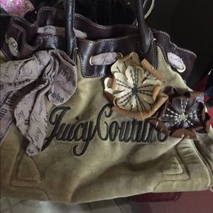 Juicy couture brown velvet handbag