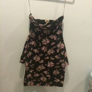 Body con dress with peplum