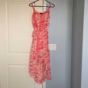 Love Stitch coral tie dye high low dress