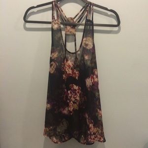 Floral tank with back detail