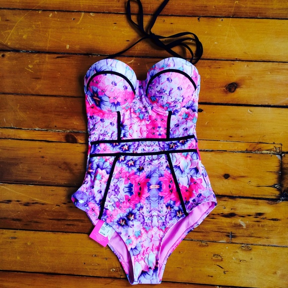 Floral one piece swimsuit