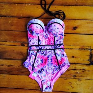 Floral one piece swimsuit
