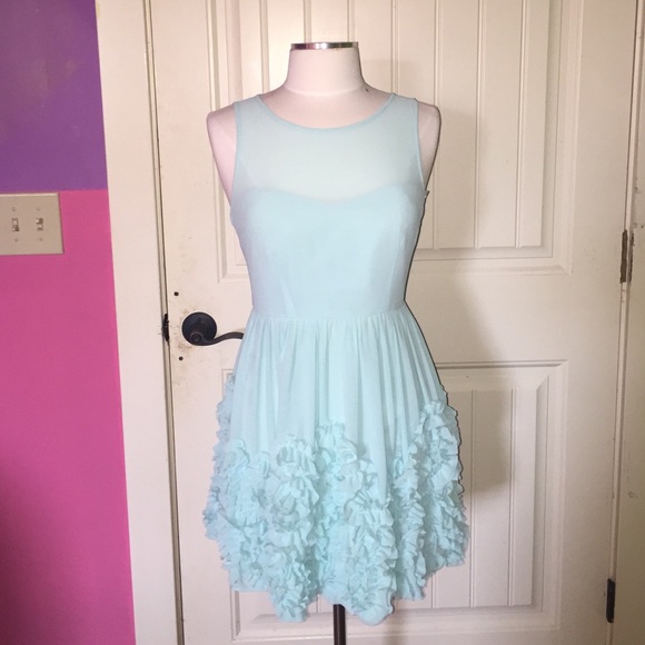 Quirky Blue Ruffled Dress