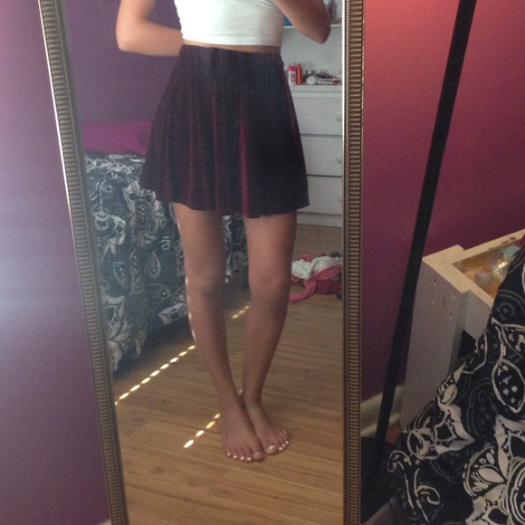Violet velvet skater skirt
