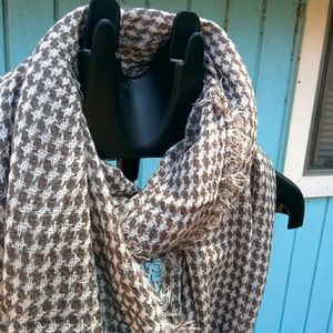 Brown patterned infinity scarf