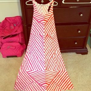 LOFT pink and orange zebra maxi