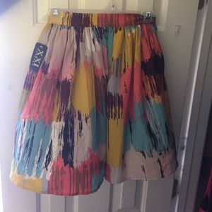 High Waist Colorful Skirt w/Pockets