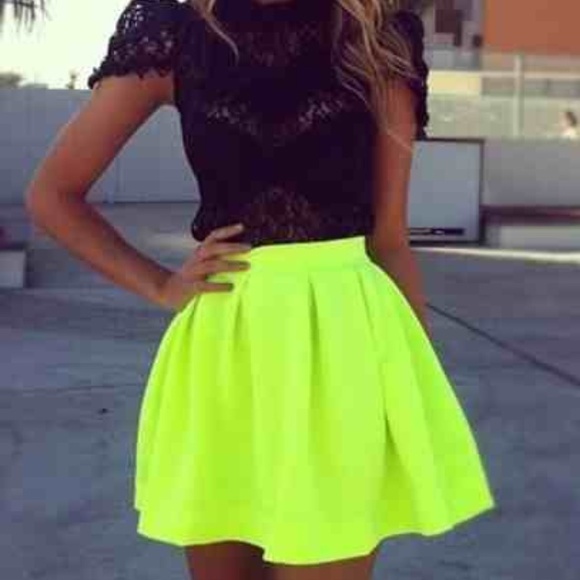 Lime green skirt