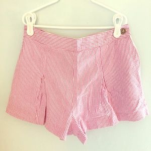 F21 high waisted seersucker shorts