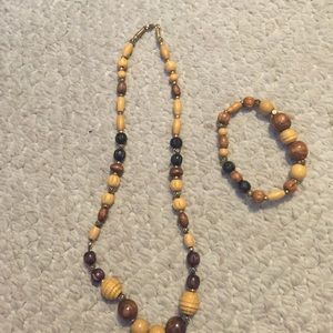 Beaded necklace and bracelet