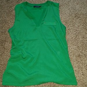 Sleeveless green top