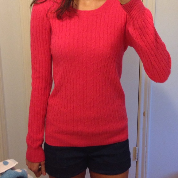 Hot pink J. Crew wool sweater
