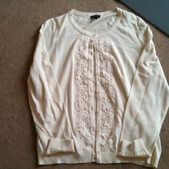 Talbots lace button up cardigan