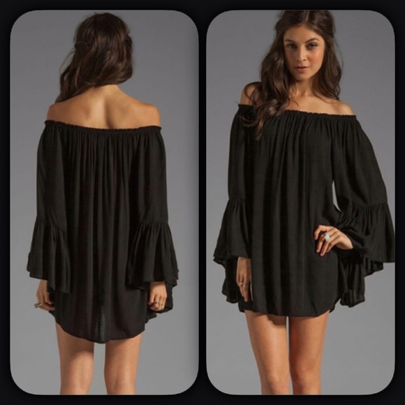 New GORGEOUS CHIFFON OFF THE SHOULDER DRESS - Picture 2 of 4