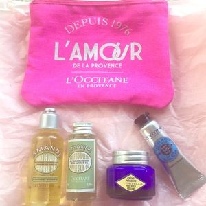 L'Occitane travel kit w/pouch. Brand new.