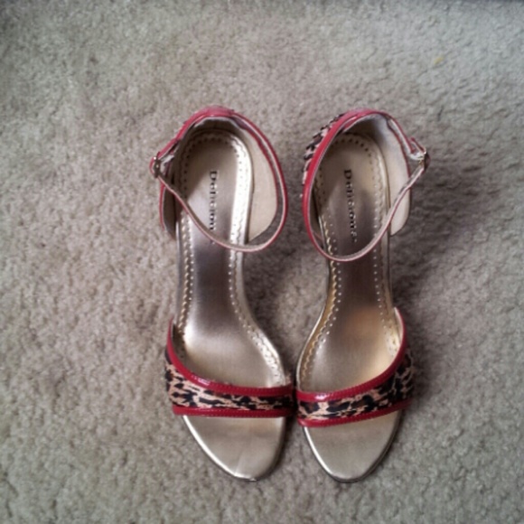 Red & animal print heel - Picture 3 of 3