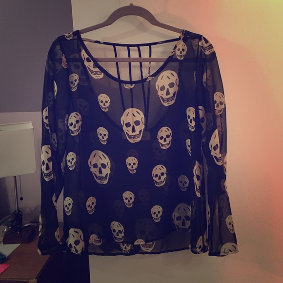 Sheer long sleeved top