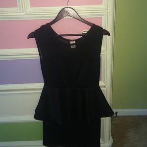 Mesh peplum dress