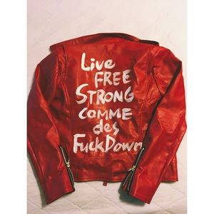 Comme Des FuckDown Red Leather jacket