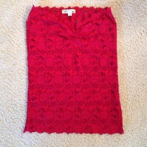 Red Lacey tube top