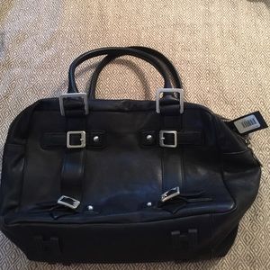 Hunter black leather bag