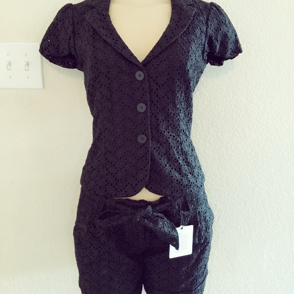 2 piece jacket and short set