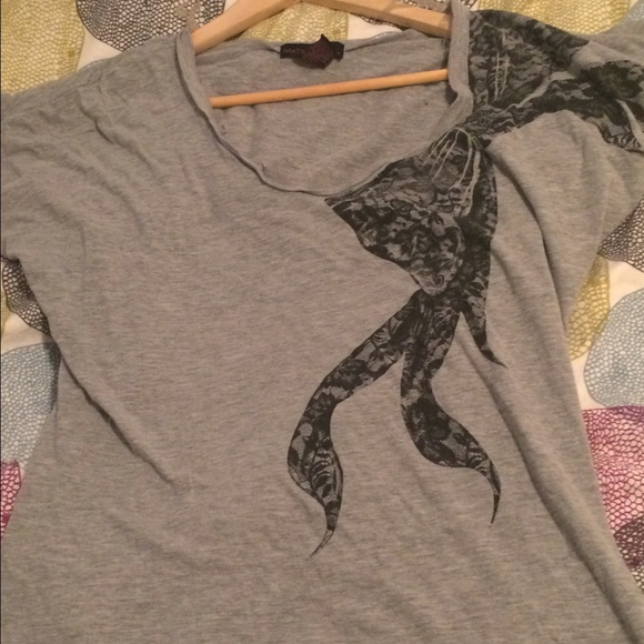 Material Girl: Grey Cute T-Shirt - Picture 1 of 4