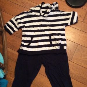 Capri set navy short sleeve