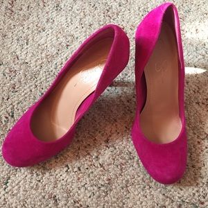 Jessica Simpson pink suede heels, size 10