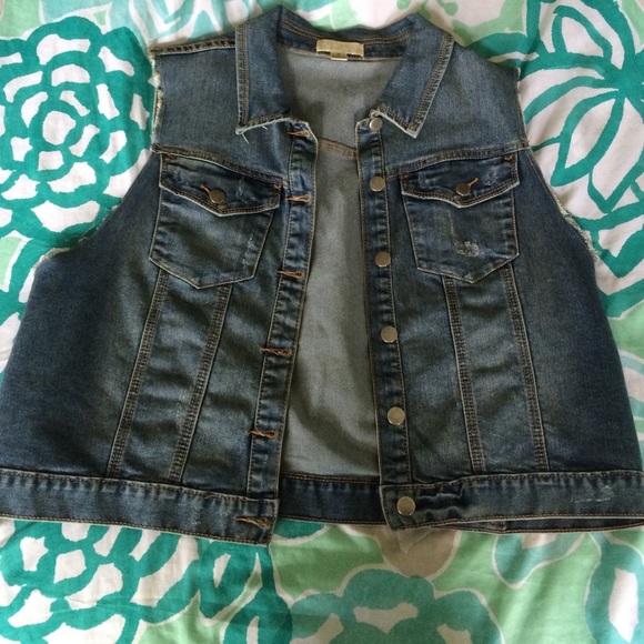 Plus size jean vest