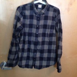 Blue check lightweight j.crew flannel