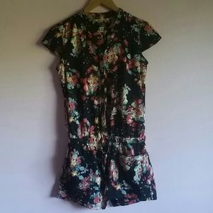 Black Floral Romper